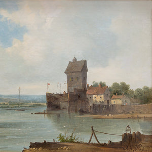 Alfred H Vickers, River Landscape With Coastal Buildings
