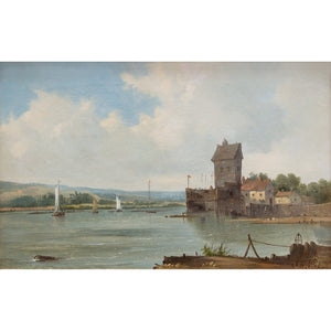 Alfred H Vickers, River Landscape With Coastal Buildings