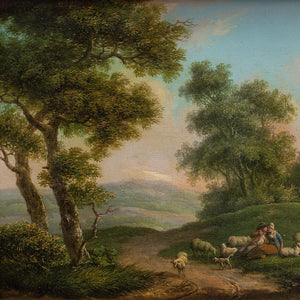 19th-Century Pastoral Scene With Courting Couple