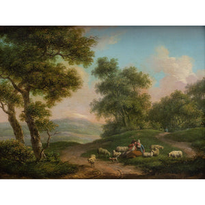 19th-Century Pastoral Scene With Courting Couple