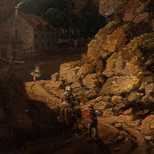 Thomas Barker Of Bath, Dark Mountainous Landscape With Figures