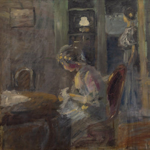 Danish School, Interior Scene With Two Women