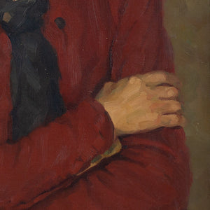 Belgian School, Portrait Of A Man In A Red Jacket