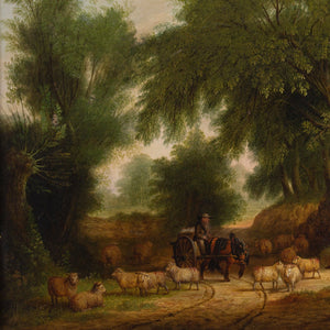 19th-Century English School, Rural Scene With Shepherds