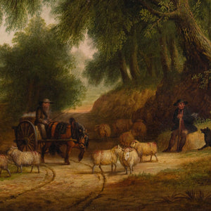 19th-Century English School, Rural Scene With Shepherds