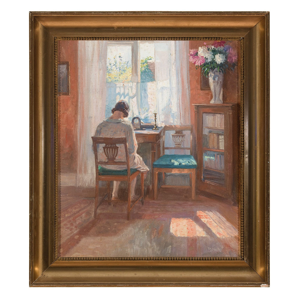 Robert Panitzsch, Sunlit Interior With Seated Woman