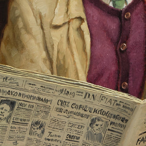 Béla Adalbert Hradil, Portrait Of A Man Reading A Newspaper