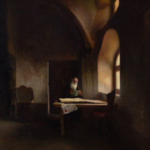 19th-Century French School, Church Interior With Capuchin Friar