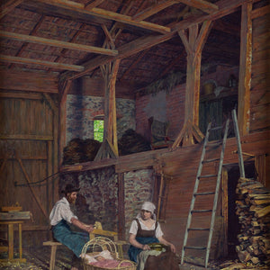Hans Ulmer, Interior Scene With Working Family