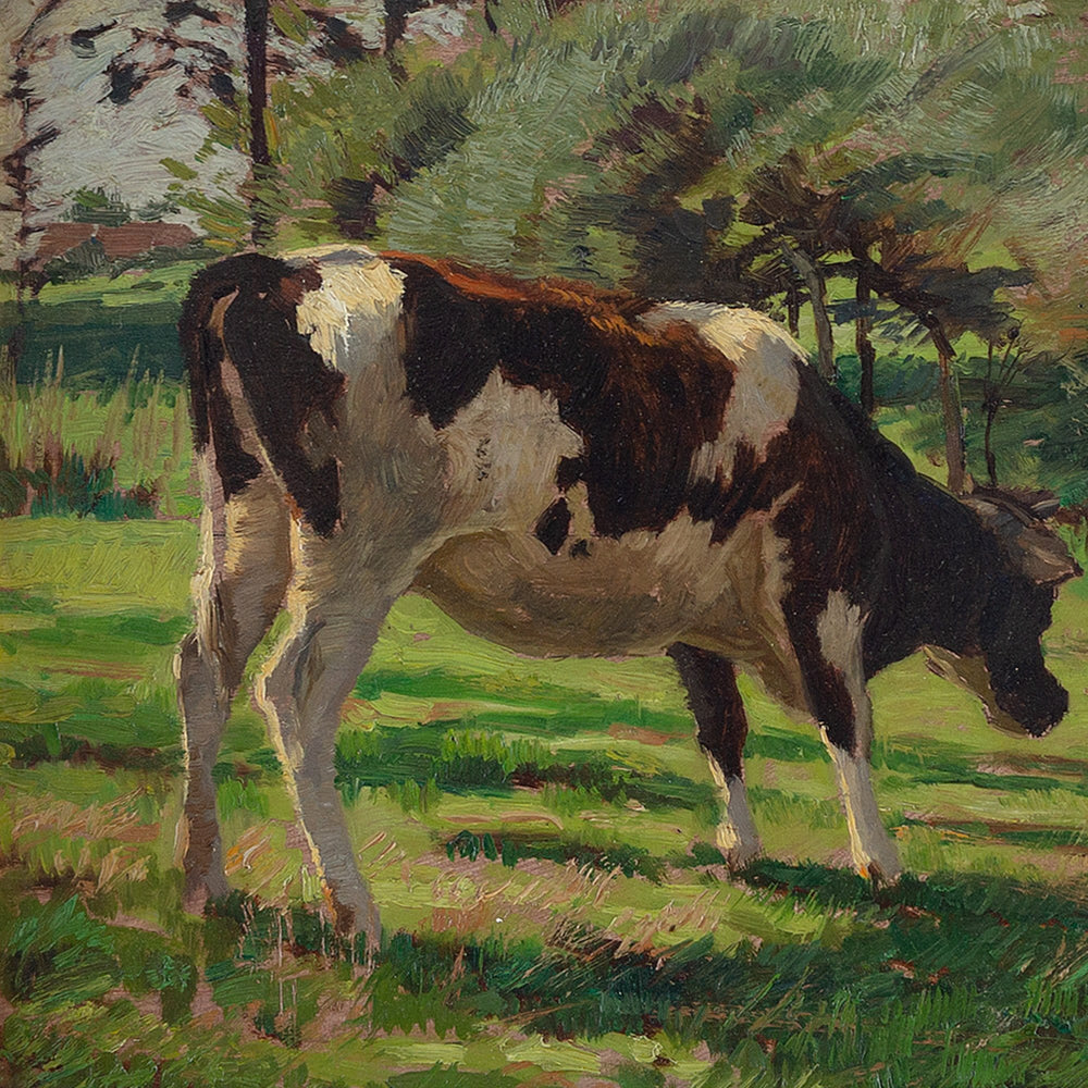 Arthur Wansleben, Study Of A Grazing Cow