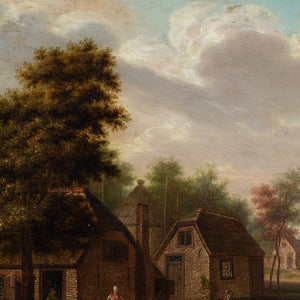 Circle Of George Smith Of Chichester, Village Scene With Cottages