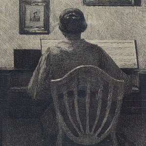 Peter Vilhelm Ilsted, Interior With A Lady At A Spinet, Evening Light