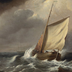 19th-Century English School, Marine Scene With Sailboats