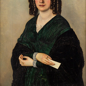 19th-Century Austrian School, Portrait Of A Lady Holding A Letter