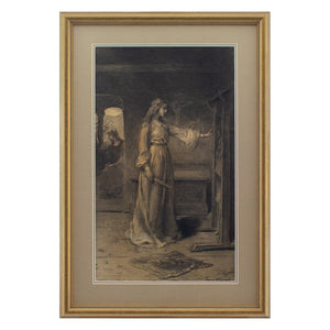 Anna Cramer, Interior Scene With Woman Holding A Dagger