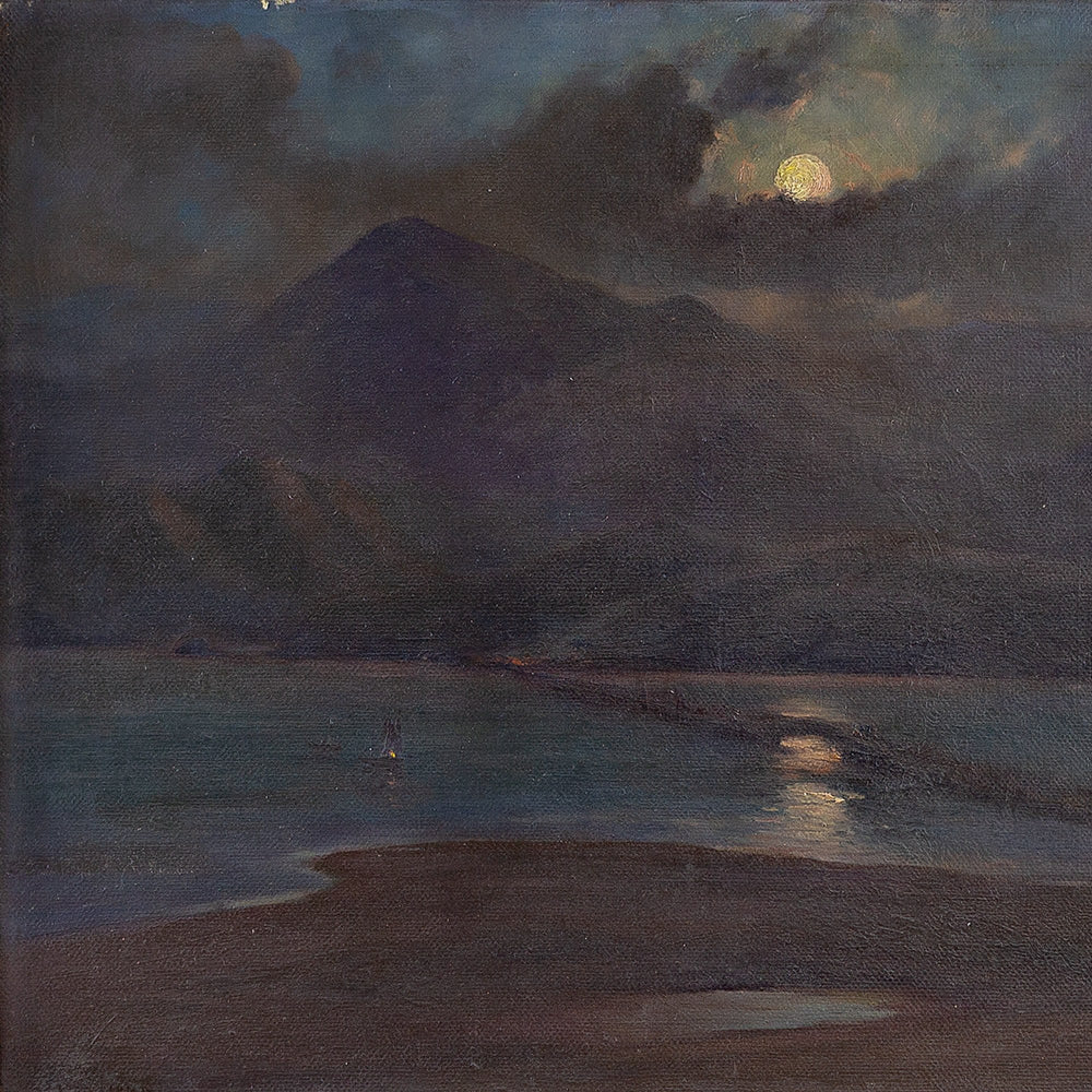Eric Ekengren, Moonlight Landscape With Sailboats