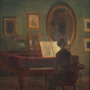 Poul Friis Nybo, Interior Scene With Woman At The Piano