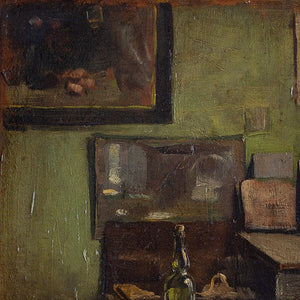 Reinhold Werner, Room Interior With Wine Bottle