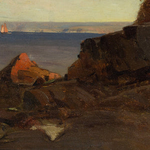 Alfred Wahlberg, Coastal View With Sailboats