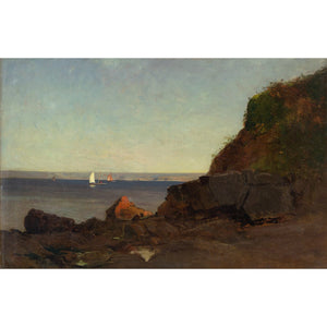 Alfred Wahlberg, Coastal View With Sailboats