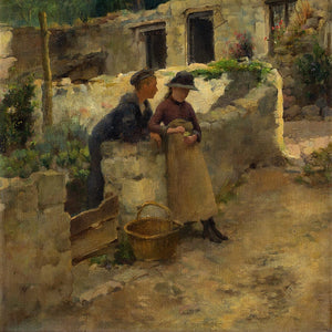 German School, Village Scene With Young Couple