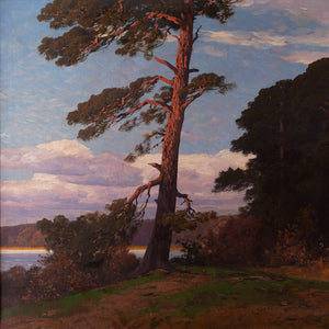 Rudolf Hellgrewe, Landscape With Pine Trees & Lake