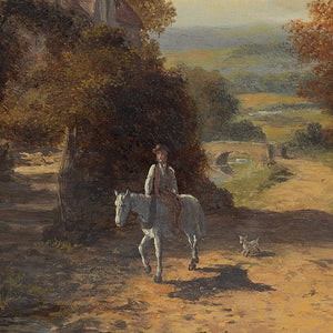 George Farrington Hornibrook, Rural Scene With Rider & Cottage