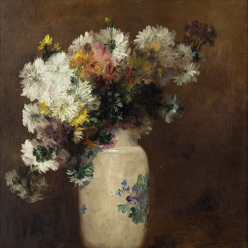 Alfred Rouby, Still Life With Chrysanthemums