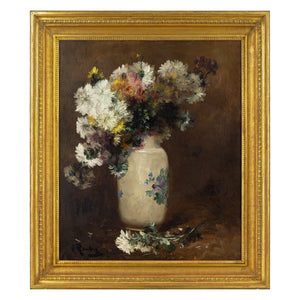 Alfred Rouby, Still Life With Chrysanthemums