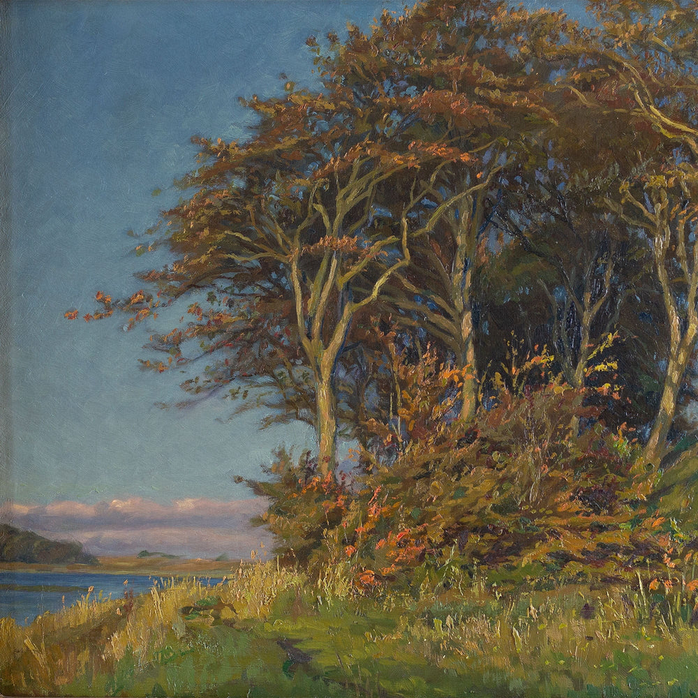 Sigurd Solver Schou, Autumnal Landscape With Lake