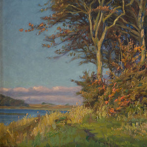Sigurd Solver Schou, Autumnal Landscape With Lake