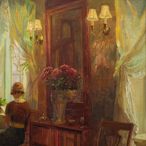 Robert Panitzsch, Plush Interior Scene With Seated Woman