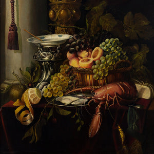 19th-Century Dutch School, Still Life With Fruit, Oysters & Lobster