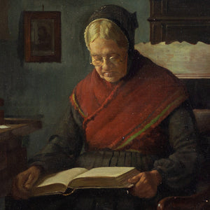Gustav Vermehren, Interior Scene With Woman Reading