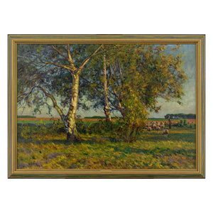 Wilhelm Fritzel, Pastoral Landscape With Birch Trees