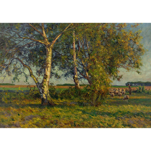 Wilhelm Fritzel, Pastoral Landscape With Birch Trees