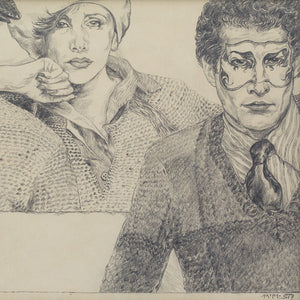 20th-Century Theatrical Charcoal Study