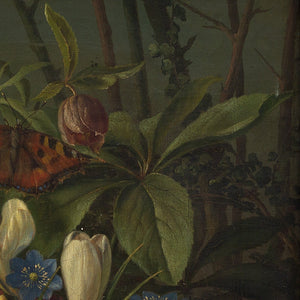 Johan Frederik Damm, Forest Floor Still Life With Butterfly