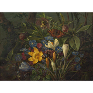 Johan Frederik Damm, Forest Floor Still Life With Butterfly