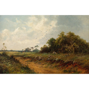 HK Foster, Rural Landscape With Worn Track & Family Picnicking