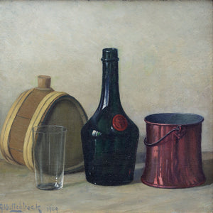 Albert Liedbeck, Still Life With Copper Bucket And Bottle
