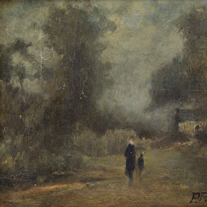 Pierre Bokkelandt, Overcast Landscape With Figures