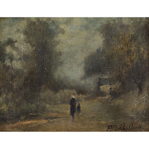 Pierre Bokkelandt, Overcast Landscape With Figures