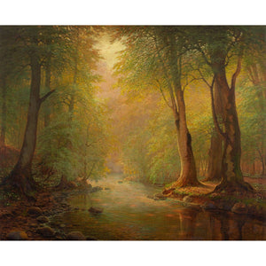 Peter Busch, Forest Landscape With Stream
