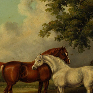 Edwin Moseley Fox, Two Mares In A Landscape