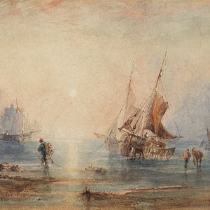 Anthony Van Dyke Copley Fielding, Harbour At Sunset