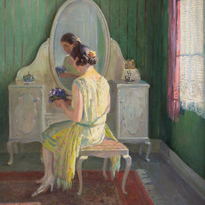 Robert Panitzsch, Interior Scene With Lady At Dressing Table