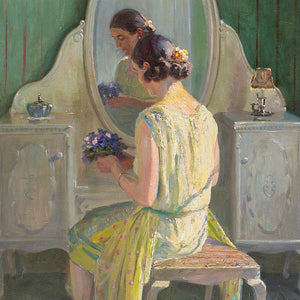 Robert Panitzsch, Interior Scene With Lady At Dressing Table
