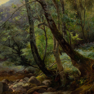 19th-Century Danish School, Forest Landscape With Stream