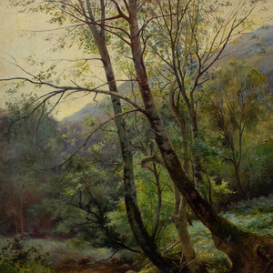 19th-Century Danish School, Forest Landscape With Stream